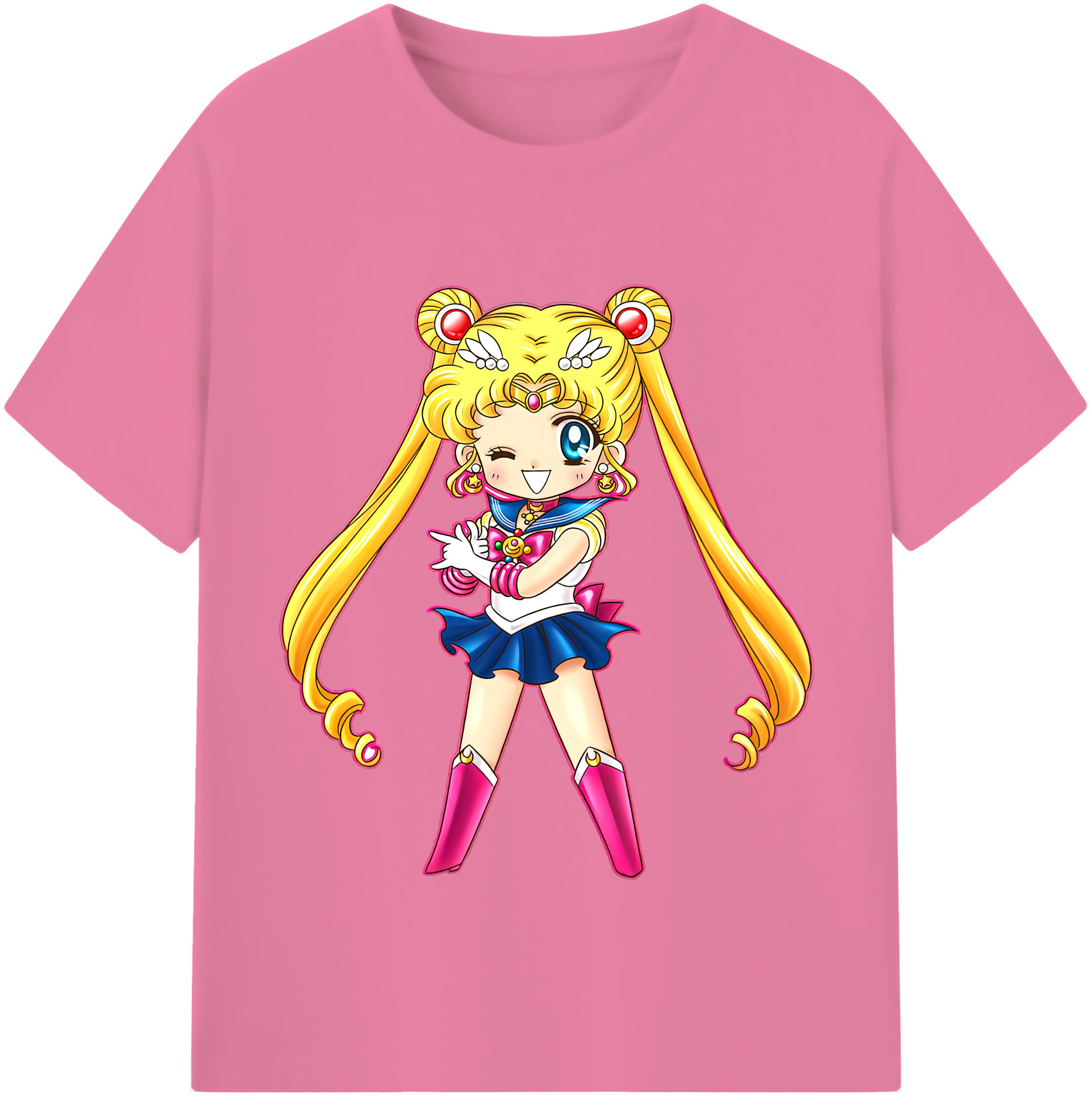 （画像用） 美少女戦士セーラームーン 月野 うさぎ つきの うさぎ Sailor Moon Tsukino Usagi 綿100％半袖Tシャツ（フロントプリント）